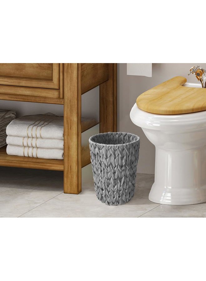 Coeusy 2 Gallon Wicker Trash can Gray - Image 2