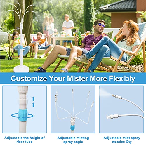 POCKET PANDA Misters for Outside Patio, Standing Misting Cooling System, Portable Outdoor Water Mist Hose Kit, Adjustable 45.7in Height & 5 Spray Nozzles for Backyard Garden Pool Tanning BBQ Cool Kids Pet Playing - Image 5