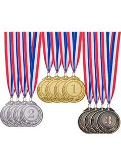Generic Gold Silver Bronze Award Medals,12 pcs  Metal Winner Medals with Neck Ribbon,1st,2nd,3rd Prize, Medals for Sports, Games Competitions,2inch  - Image 1