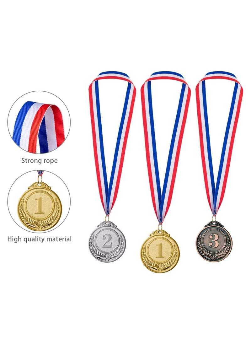 Generic Gold Silver Bronze Award Medals,12 pcs  Metal Winner Medals with Neck Ribbon,1st,2nd,3rd Prize, Medals for Sports, Games Competitions,2inch  - Image 4
