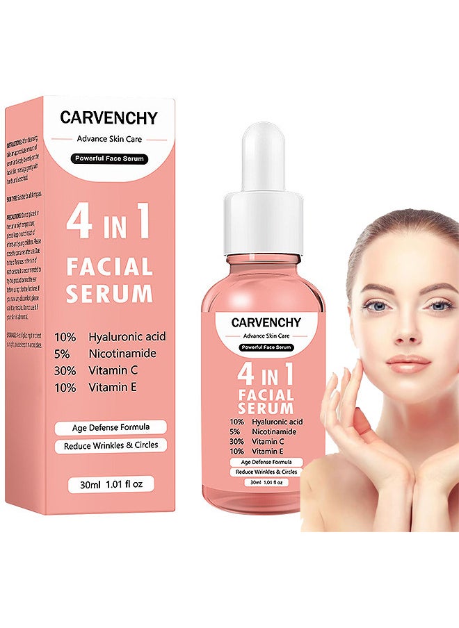 CARVENCHY 4 in 1 Face Serum Multi-Purpose Repair, Rightening Anti Aging Facial Serum For Dark Spots, Fine Lines And Wrinkles, Brightening And Firming Facial Serum 30ML  - Image 1