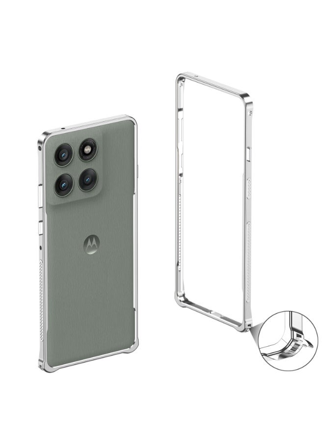 عام غطاء بإطار معدني متوافق مع موتورولا موتو إيدج 60 برو، بتصميم مشبك من سبائك الألومنيوم الممتازة، إطار واقي مضاد للصدمات مع تبديد حراري. - Image 1