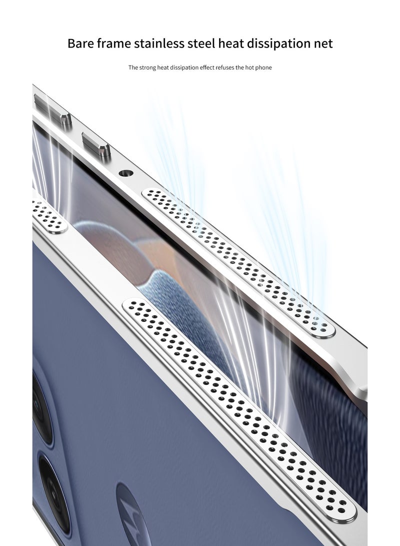 عام غطاء بإطار معدني متوافق مع موتورولا موتو إيدج 60 برو، بتصميم مشبك من سبائك الألومنيوم الممتازة، إطار واقي مضاد للصدمات مع تبديد حراري. - Image 3