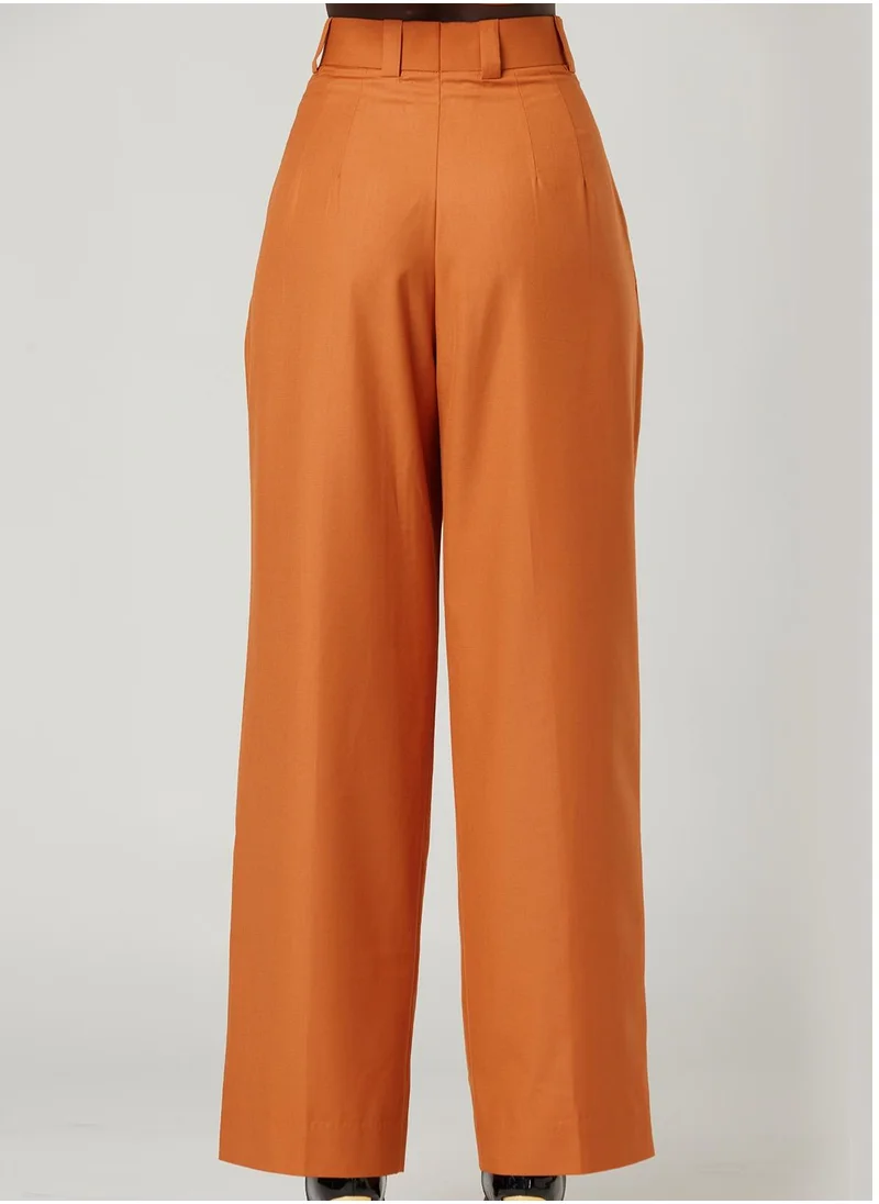 IZEL Back cut Over-sized Orange Two-piece Suit Set with pants