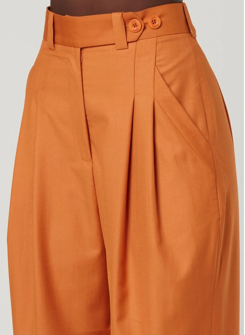 IZEL Back cut Over-sized Orange Two-piece Suit Set with pants
