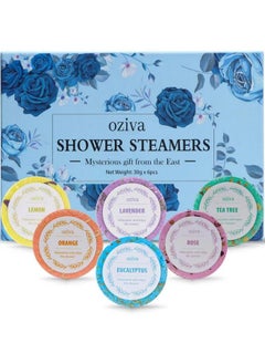 OZiva Aromatherapy Shower Steamers- Box of 6 Premium Shower Bombs with Essential Oils. Self Care Christmas Gifts for Women and Stocking Stuffers for Adults and Teens Holiday Gifts for Women.  - Image 1