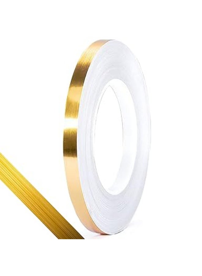 Green Tiger Graphic Art Tape, Gold Tone Metalized Tape 1cm*50m  DIY Graphic Tape for Detailing Accent Wall, Graphic Arts, Detailing Wall, Wardrobe, Bathroom, Floor, Tile, Car - Stripe Stickers - Image 1