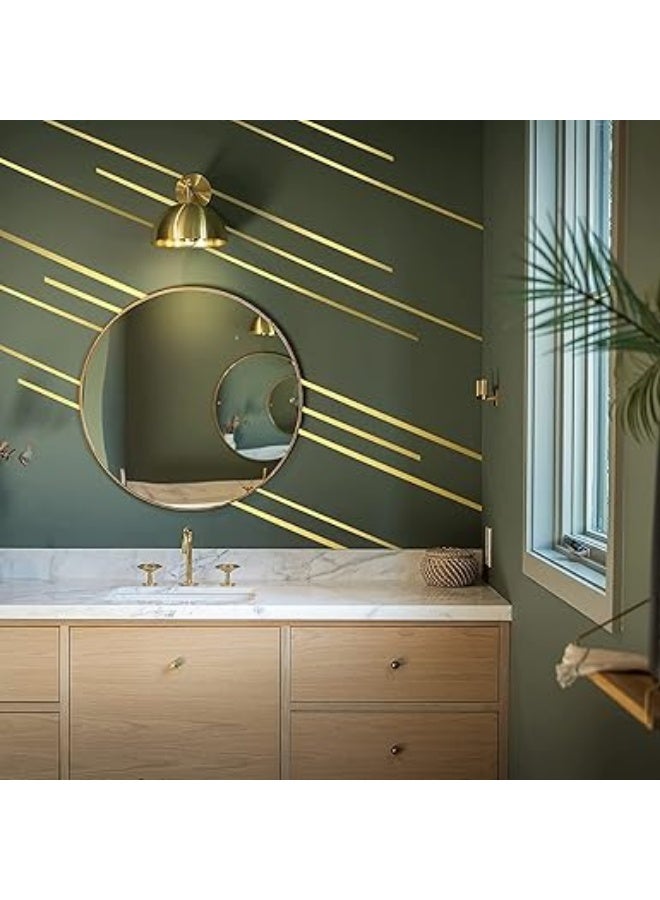 Green Tiger Graphic Art Tape, Gold Tone Metalized Tape 1cm*50m  DIY Graphic Tape for Detailing Accent Wall, Graphic Arts, Detailing Wall, Wardrobe, Bathroom, Floor, Tile, Car - Stripe Stickers - Image 3