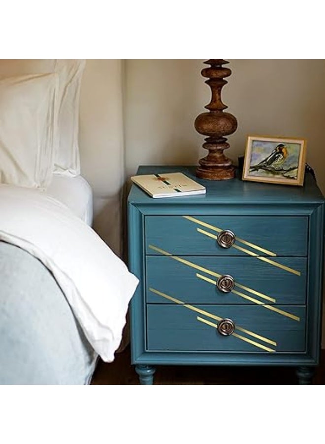 Green Tiger Graphic Art Tape, Gold Tone Metalized Tape 1cm*50m  DIY Graphic Tape for Detailing Accent Wall, Graphic Arts, Detailing Wall, Wardrobe, Bathroom, Floor, Tile, Car - Stripe Stickers - Image 2