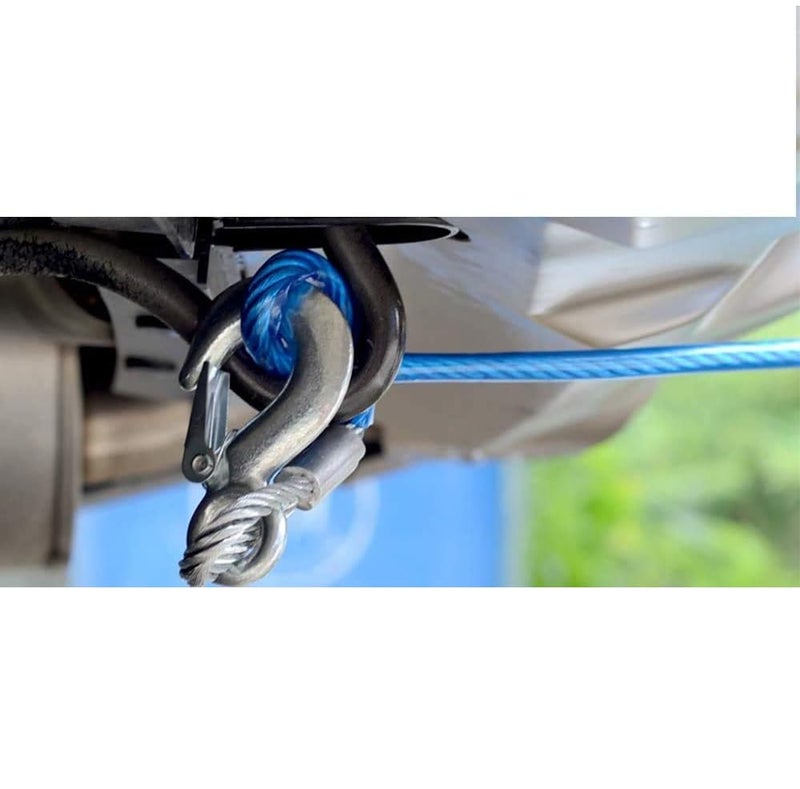 DHANVINE Heavy Duty Tow Rope 7 Tons Steel Wire Cable High Strength Hook Car Emergency Towing Rope Powerful Wire Tow Rope Compatible with Tata Nexon - Image 4