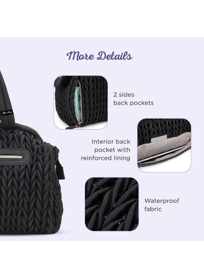 Little Story حقيبة حفاضات ليتل ستوري إلفا مع أحزمة عربة الأطفال - أسود - Image 4