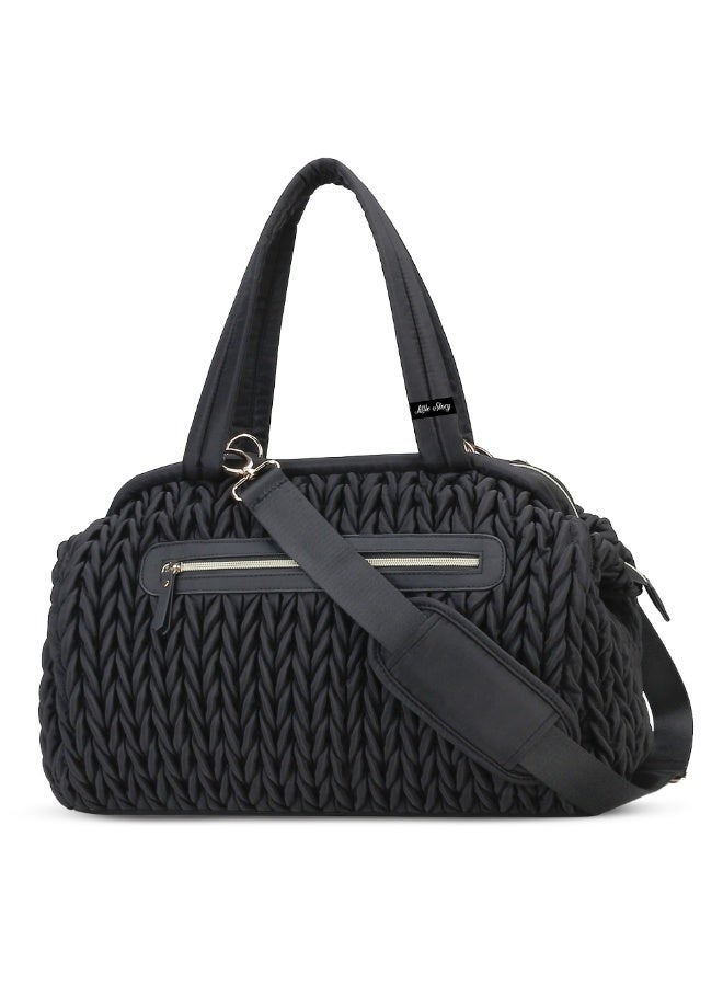 Little Story حقيبة حفاضات ليتل ستوري إلفا مع أحزمة عربة الأطفال - أسود - Image 1