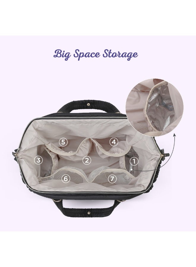 Little Story حقيبة حفاضات ليتل ستوري إلفا مع أحزمة عربة الأطفال - أسود - Image 3