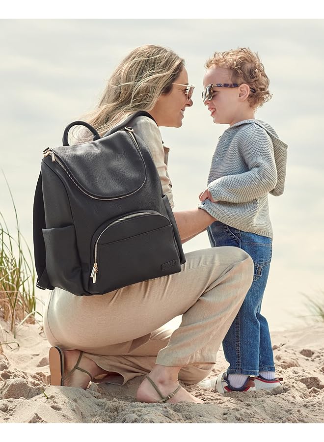 إيروريكس مجموعة هدايا حقيبة الحفاضات الأساسية للأطفال مع حقيبة الحفاضات وجيب اللهاية وحافظة المناديل المبللة باللون الأسود من إيفرمور - Image 5