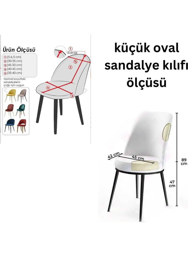 Heytgah Velvet Chair Cover Retro Oval Chair Cover Chair Protection Single (FOR Small) 35X45 Gray  - Image 2
