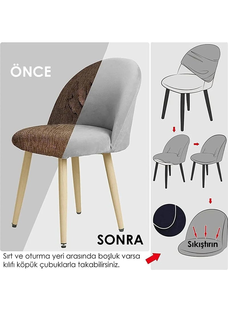 Heytgah Velvet Chair Cover Retro Oval Chair Cover Chair Protection Single (FOR Small) 35X45 Gray  - Image 4