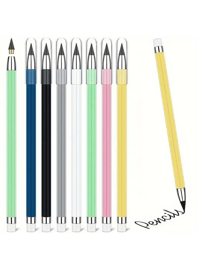 6pcs Set Yellow Pencils Reusable Inkless Everlasting for Drawing Writing Home Office School Supplies - Image 1
