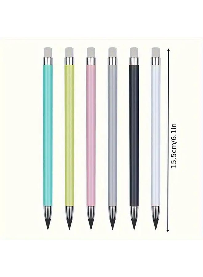 6pcs Set Yellow Pencils Reusable Inkless Everlasting for Drawing Writing Home Office School Supplies - Image 2