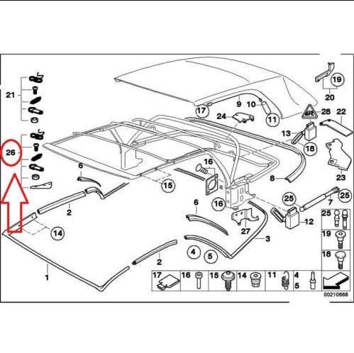 YUANTUO Convertible Roof Top C Column Repair Kit Fits for BMW E46 323ci M3 330ci 325ci 2000-2006 Replace 54317135351 - Image 3