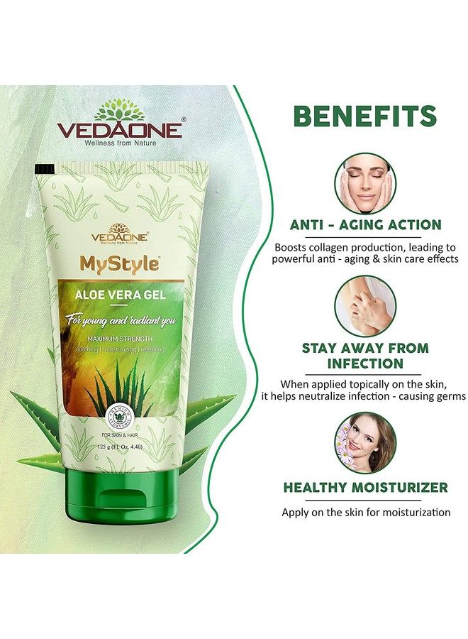 VEDAONE Mystyle Aloe Vera Gel Multipurpose For Body Hair & Skin 125G Pack Of 2 - Image 4