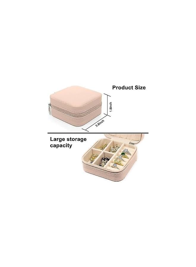 The Bros Mini Jewelry Travel Case,Small Travel Jewelry Organizer, Portable Jewelry Box Travel Mini Storage Organizer Portable Display Storage Box For Rings Earrings Necklaces Gift - Image 4