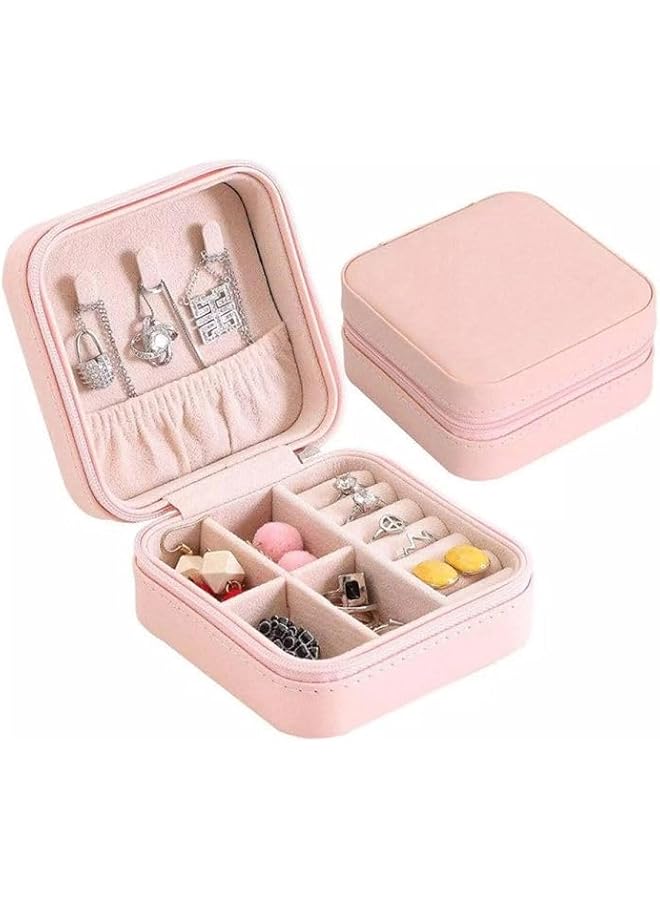 The Bros Mini Jewelry Travel Case,Small Travel Jewelry Organizer, Portable Jewelry Box Travel Mini Storage Organizer Portable Display Storage Box For Rings Earrings Necklaces Gift - Image 3