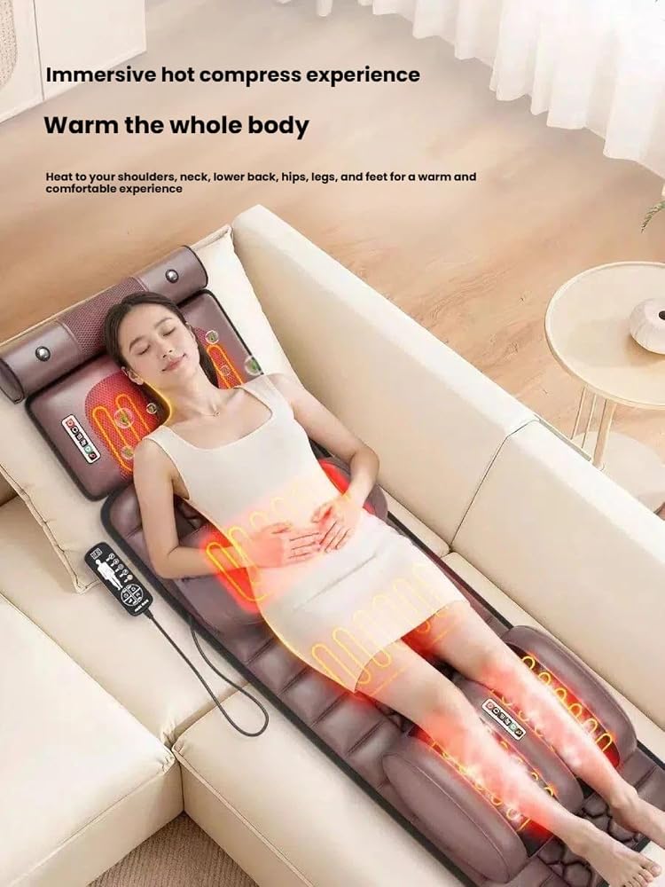 Lasolest Full Body Massage Chair Pad for Neck & Back Pain Relief, Foldable with Lumbar Support and Foot Massager - Image 3