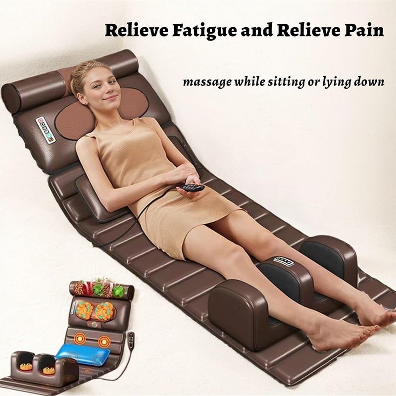 Lasolest Full Body Massage Chair Pad for Neck & Back Pain Relief, Foldable with Lumbar Support and Foot Massager - Image 1
