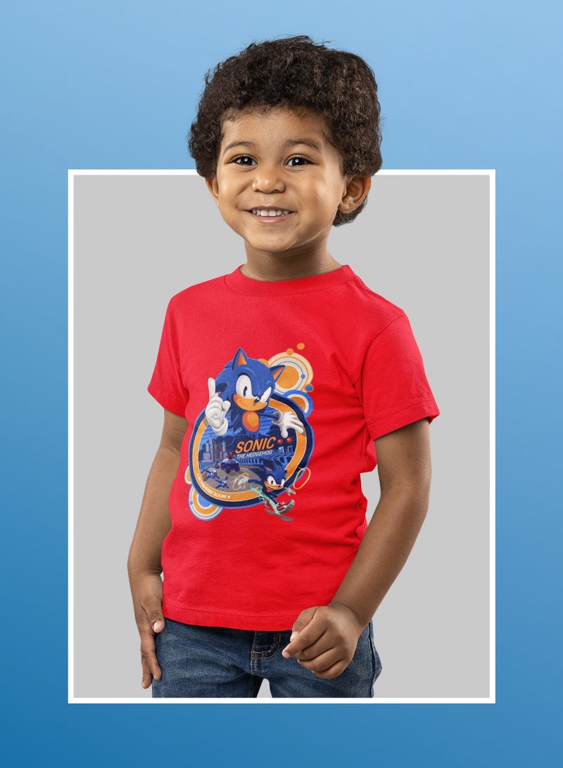 ZOOM تي شيرت سونيك القنفذ المستوحى للأطفال