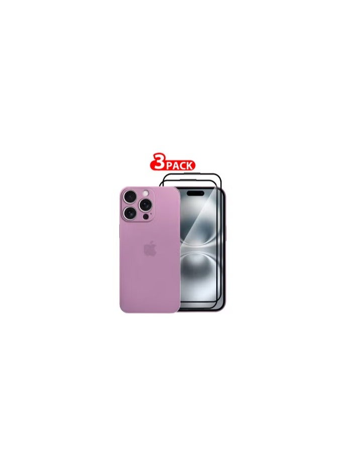 CATANES ( for iPhone 16 Pro Max ) 3 Pack,1 Case Cover and 2 Screen Protectors Air Skin Series Back Cover Sturdy Durable Thin Case Drop Protection Cover Clear - Image 1