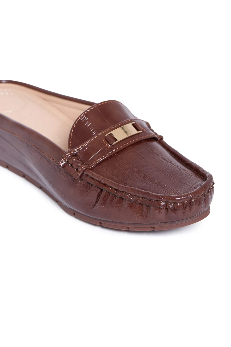 Geoomnii BROWN Geoomnii Closed Flat Shoes for Women – Comfortable Slip-On Ballet Flats for Office, Daily Wear & Casual Use for Women | Best Price UAE