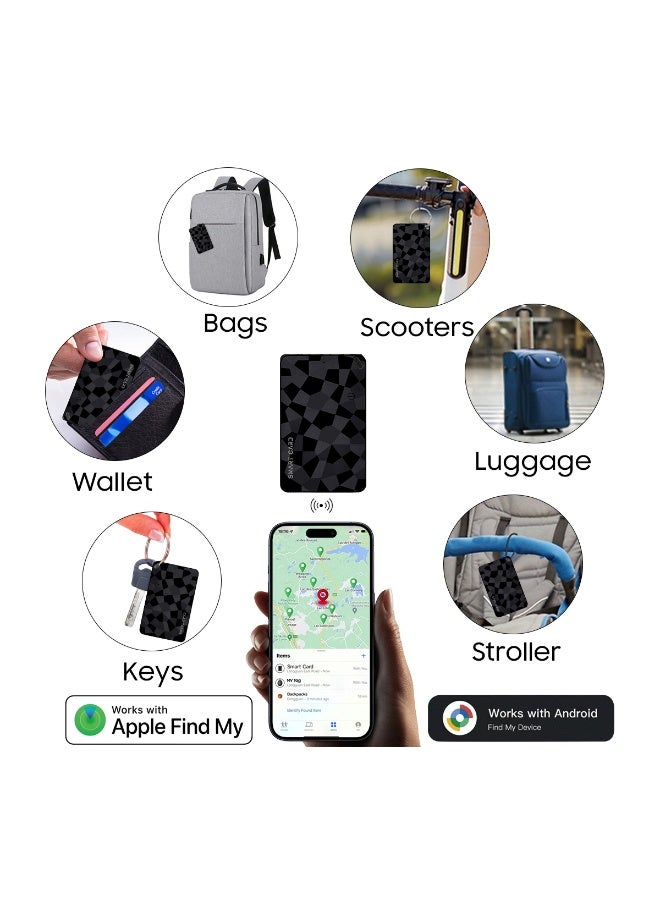 [جديد 2025] بطاقة تعقب المحفظة القابلة لإعادة الشحن ذات المنصتين (لكل من iOS وAndroid)، أداة ذكية للعثور على المحفظة، متوافقة مع Apple Find My وGoogle Find Hub، ومحدد موقع العنصر، والشحن اللاسلكي، والعثور على المفاتيح (عبوة واحدة) - Image 5