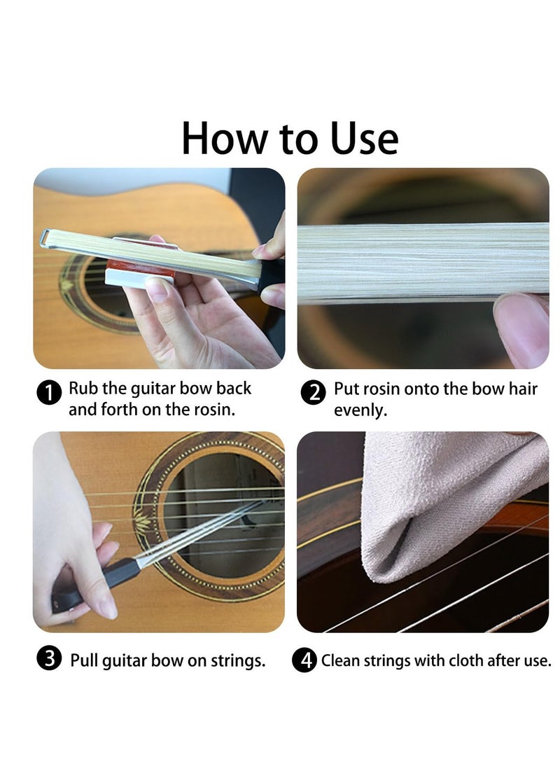 SYOSI Guitar Bow, 2 in 1 Horsehair Carbon Fiber Bow for Guitar, Makes Your Guitar a CelloViolin   Fun and Creative Tools for Steel Stringed Instrument Rosin Included, Guift Idea for Birthday - Image 5