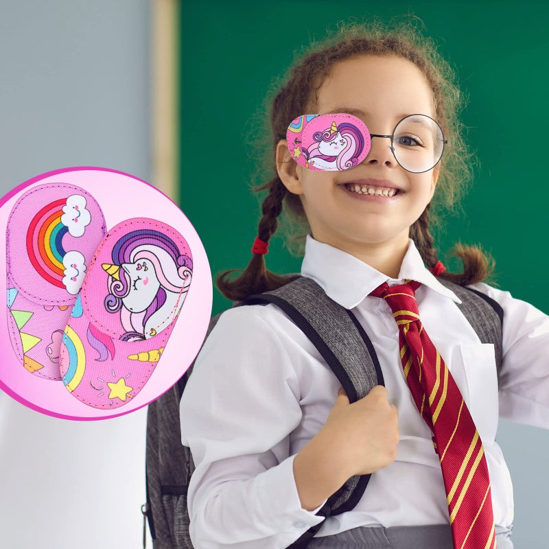 Newcotte Newcotte 12 Pcs Eye Patch for Kids Girls Boys Reusable Eye Patch for Glasses over the Lens Colorful Eye Patch Toddler Eye Patch Adorable Kids Eye Patches Assorted Eye Patch Cover (Cute)  - Image 2