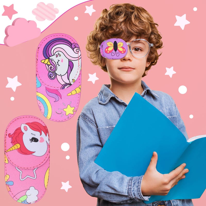 Newcotte Newcotte 12 Pcs Eye Patch for Kids Girls Boys Reusable Eye Patch for Glasses over the Lens Colorful Eye Patch Toddler Eye Patch Adorable Kids Eye Patches Assorted Eye Patch Cover (Cute)  - Image 5