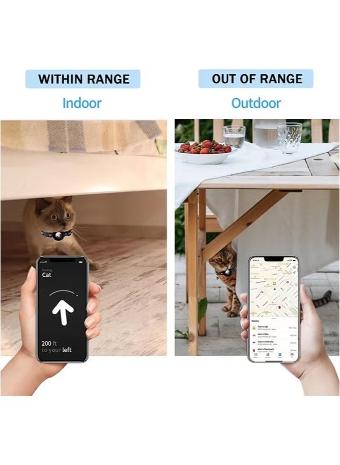 Airtag Cat Collar Breakaway for Dogs Cats, Reflective Kitten Collar with Apple Air Tag Holder and Bell, 0.4 Inches in Width and Lightweight (Black)  - Image 5