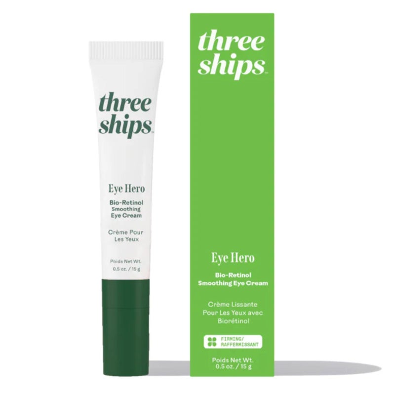Three Ships - EyeHero Bio-Retinol Smoothing Eye Cream | Firm, Lift, Hydrate Under-Eye Area | Cruelty-Free, Vegan, Paraben-Free, Sensitive Skin Safe (0.5 oz | 15 g) - Image 1