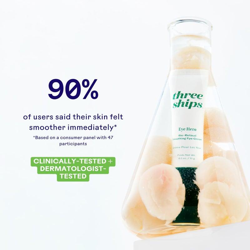 Three Ships - EyeHero Bio-Retinol Smoothing Eye Cream | Firm, Lift, Hydrate Under-Eye Area | Cruelty-Free, Vegan, Paraben-Free, Sensitive Skin Safe (0.5 oz | 15 g) - Image 5