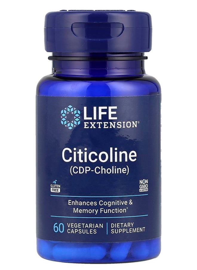 Life Extension Citicoline (CDP-Choline) 60 Vegetarian Capsules 