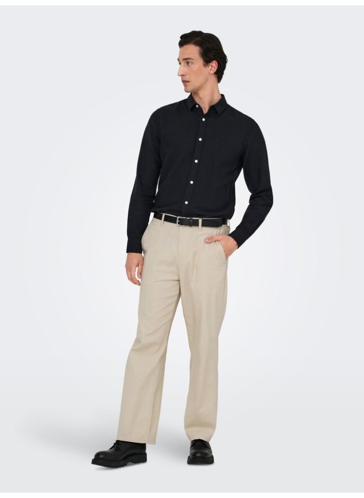 Only & Sons Men's Cotton-Linen Trousers - Image 5