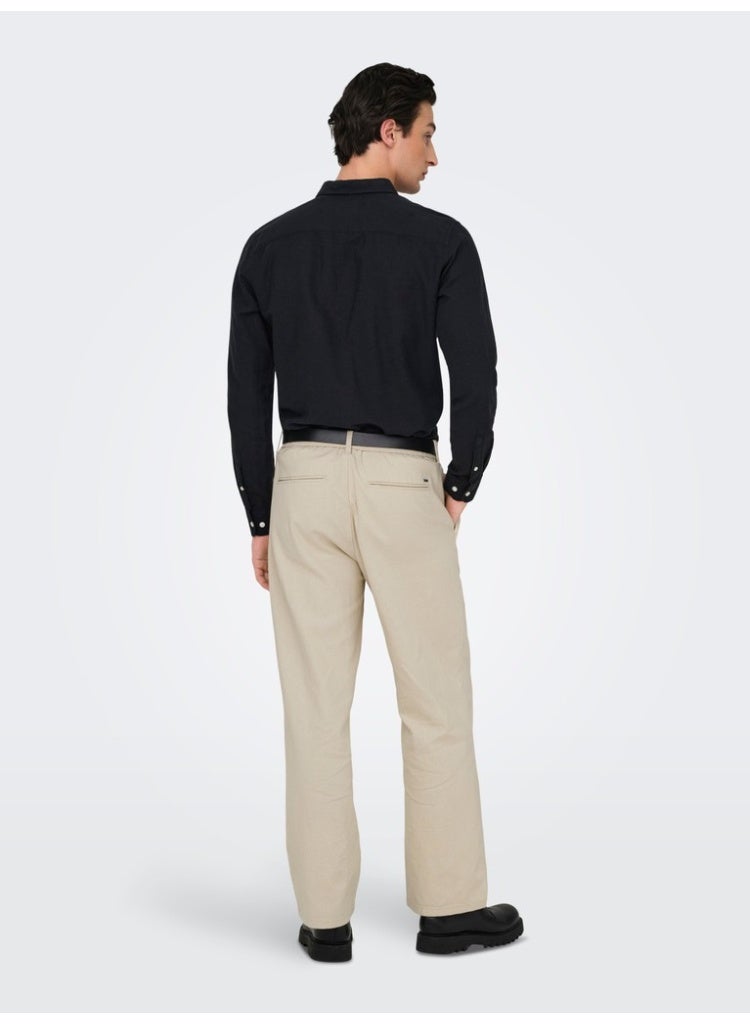 Only & Sons Men's Cotton-Linen Trousers - Image 2