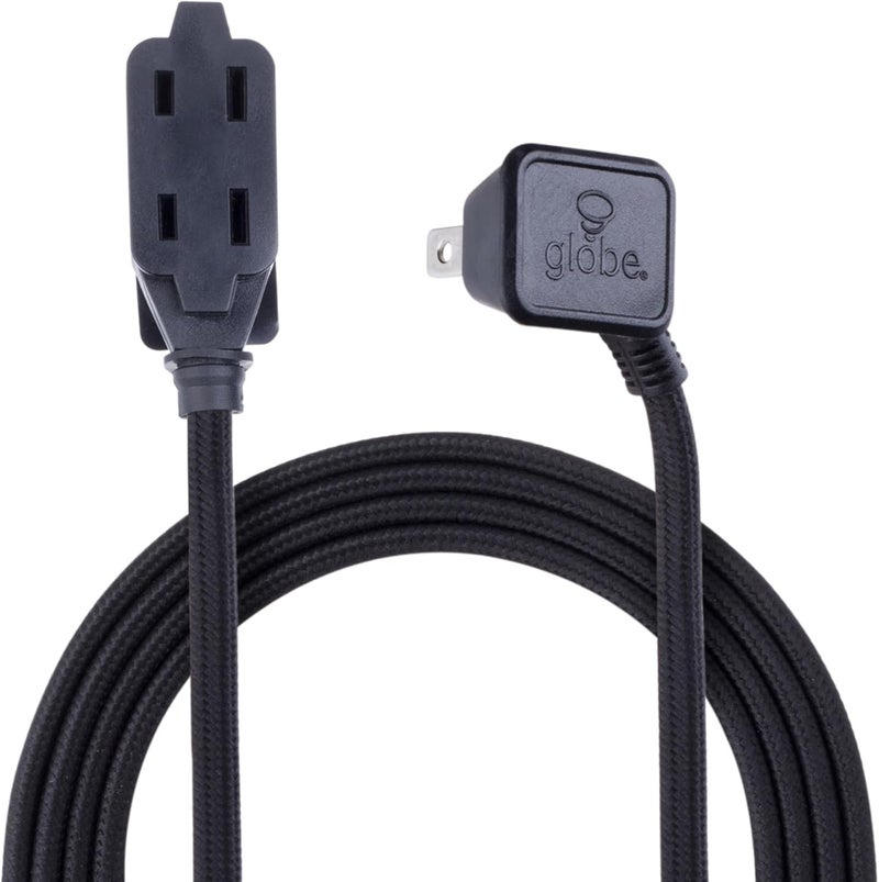 Globe Electric Designer Series Fabric Extension Cord, 9 Feet, Black - Image 5