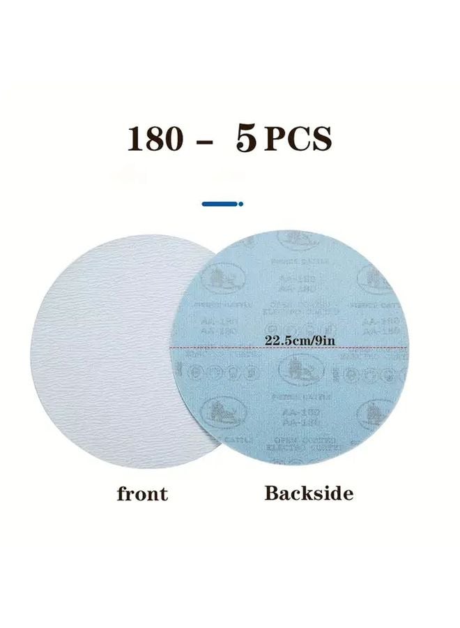 90 Degree Semi Circular Sandpaper Holder Ergonomic Handle Self Adhesive Sanding Machine Includes 180 Grit 5pcs - Image 1