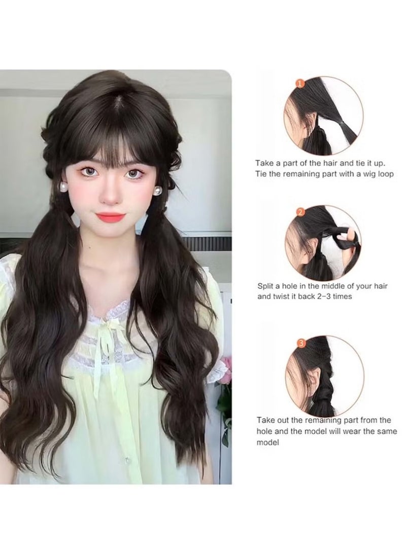 NH Curly Ponytail Extension with Hair Tie,Natural Black,Synthetic Hair Pieces, 22 Inch Wave, Fake Ponytail Wigs, Accessories - Image 4