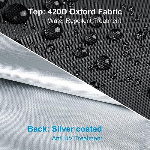 OKPOW Patio Umbrella Cover for 9ft to 12ft Outdoor Umbrellas - 420D Waterproof Garden Market Umbrella Cover Outside Parasol Covers with Zipper for Deck Pool Beach Umbrellas, Black - Image 3