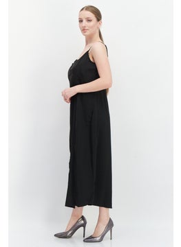 French Connection Women Plain Satin Midi Dress, Black  - Image 3