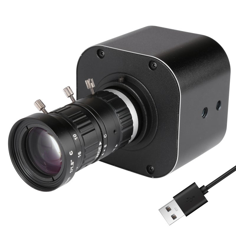 4K Webcam 5X Optical Zoom Lens Compact Aluminum Case - Advanced IMX 415 Image Sensor HD Camera for Online Classes Video Conferencing Live Streaming Industrial Monitoring - Image 1