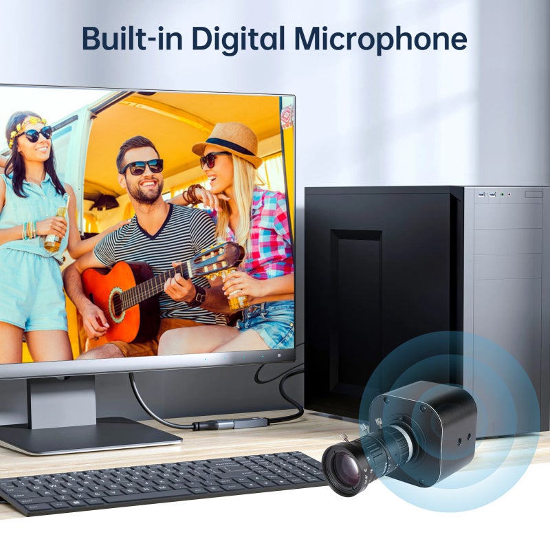 4K Webcam 5X Optical Zoom Lens Compact Aluminum Case - Advanced IMX 415 Image Sensor HD Camera for Online Classes Video Conferencing Live Streaming Industrial Monitoring - Image 5