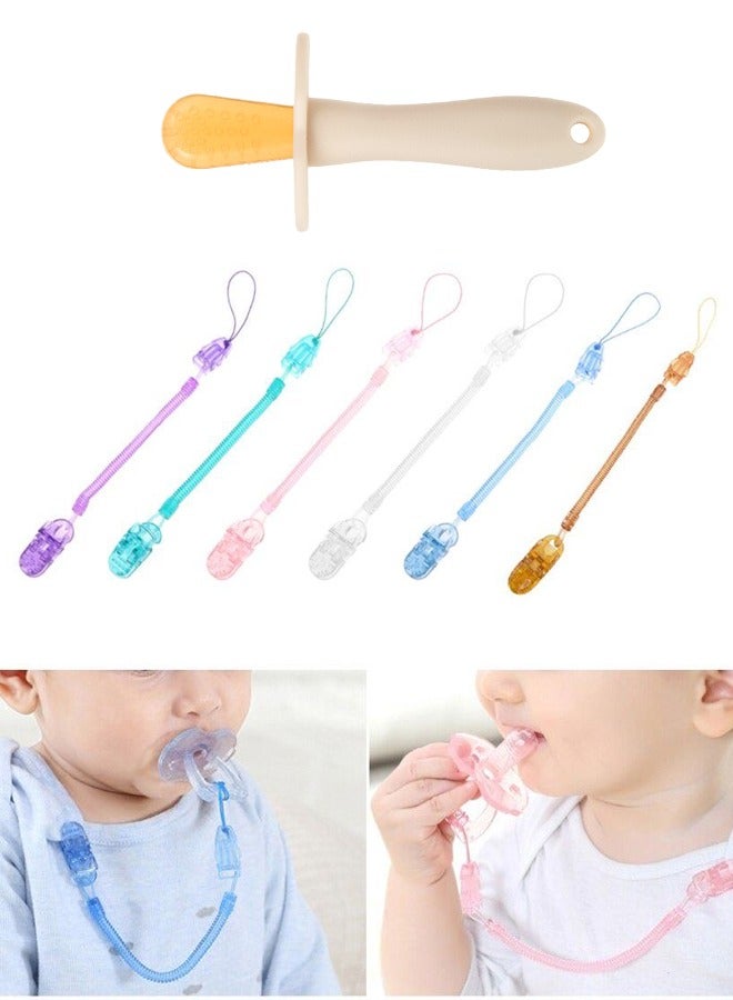 1PCS Teething Toys with 6 Anti-Lost Chain for Baby, Teether Toy Silicone Baby Teether, Baby Teething Toy, Teething Ring for 2 Months Above Boys and Girls  - Image 1