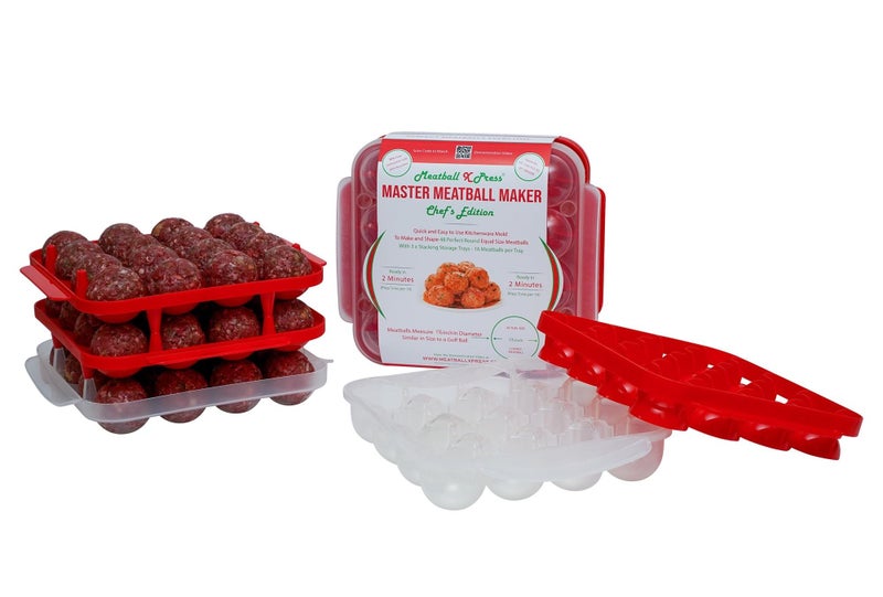 Meatball X Press Meatball X Press - Meatball Maker & Stacking Storage Tray System - Chef's Edition - 48 Meatball Product  - Image 1